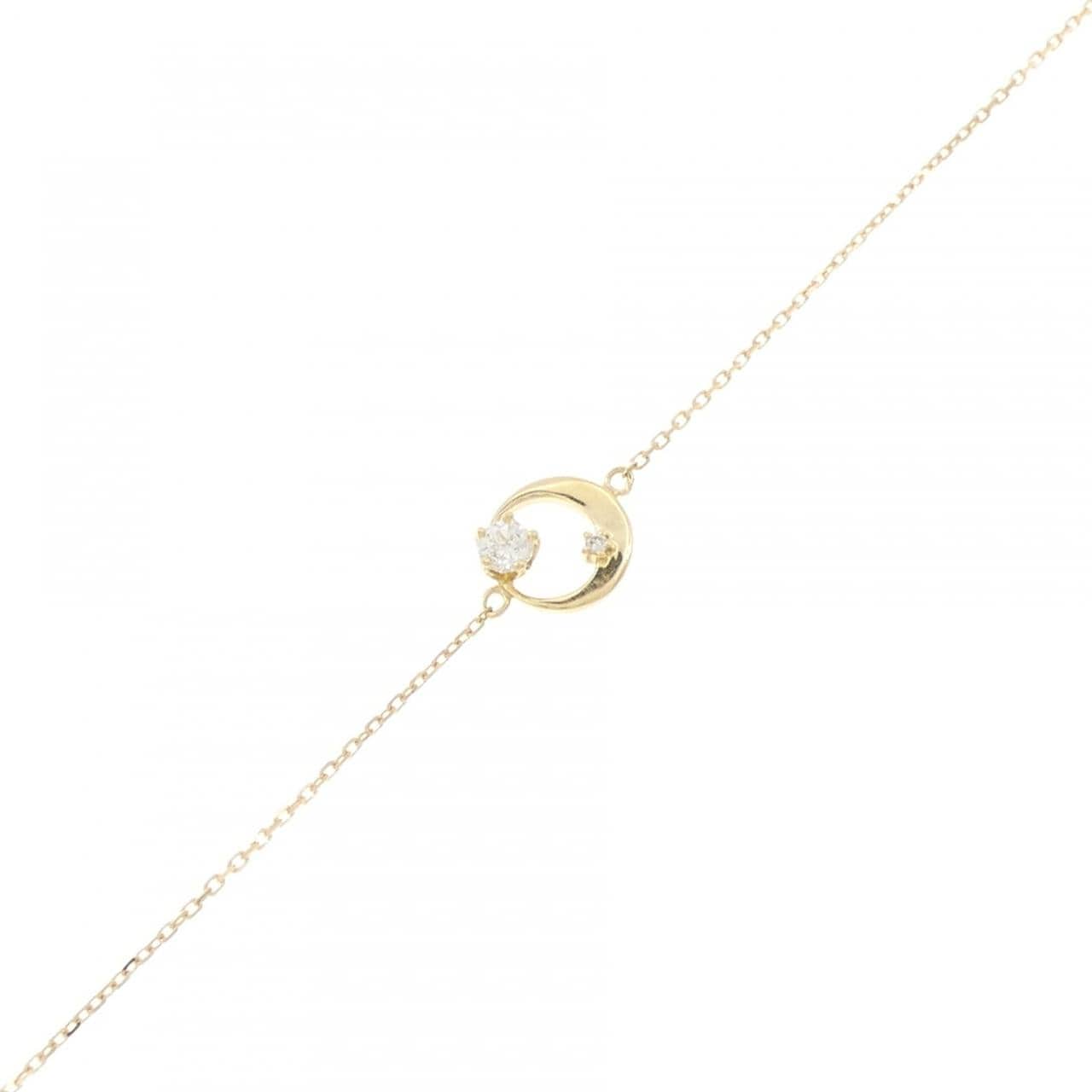 K18YG ムーン ダイヤモンド ブレスレット 0.091CT