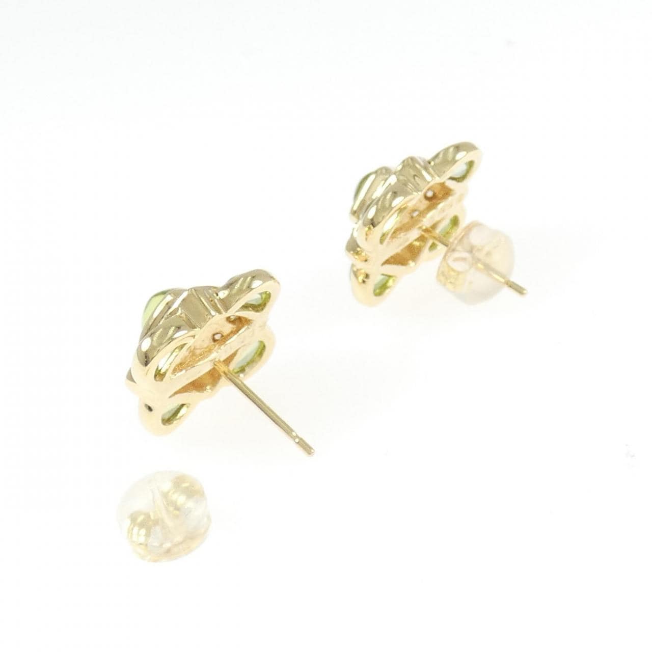 K18YG ペリドット ピアス