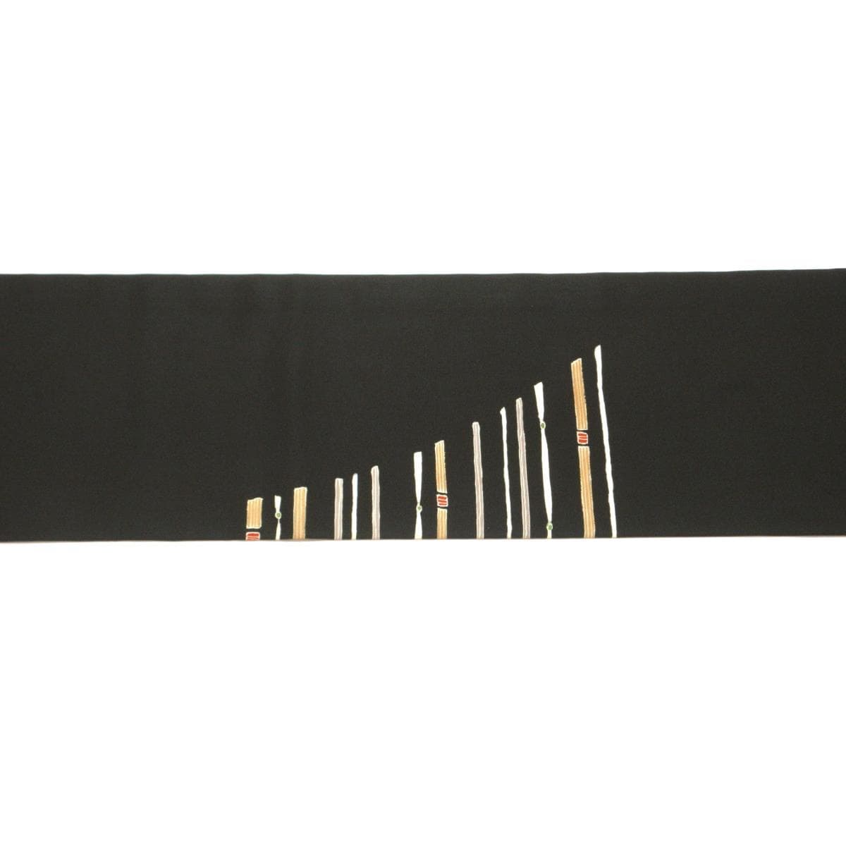 名古屋帯　塩瀬染帯　友禅金彩加工　刺繍入り