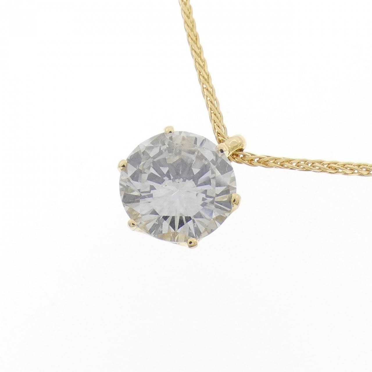 K18YG ソリティア ダイヤモンド ネックレス 1.151CT