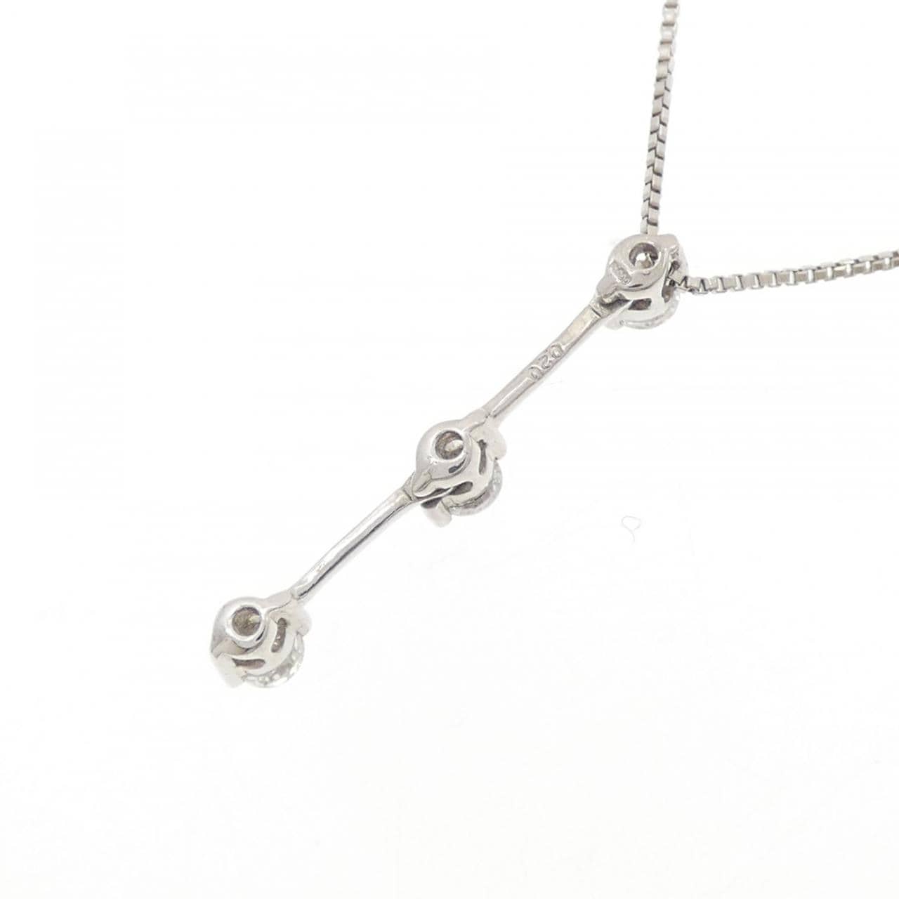 PT900/PT850 スリーストーン ダイヤモンド ネックレス 0.20CT