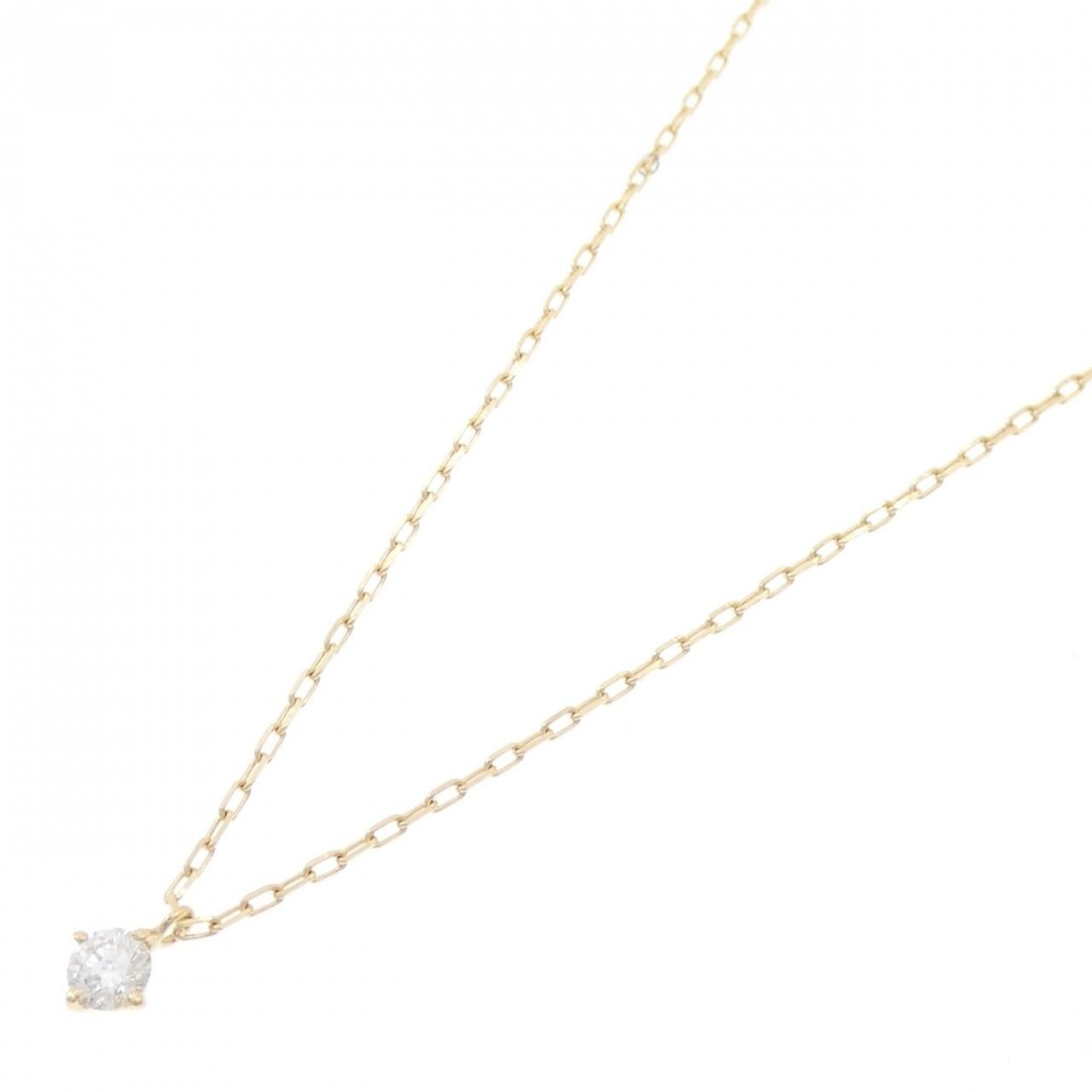K18YG ソリティア ダイヤモンド ネックレス 0.1CT