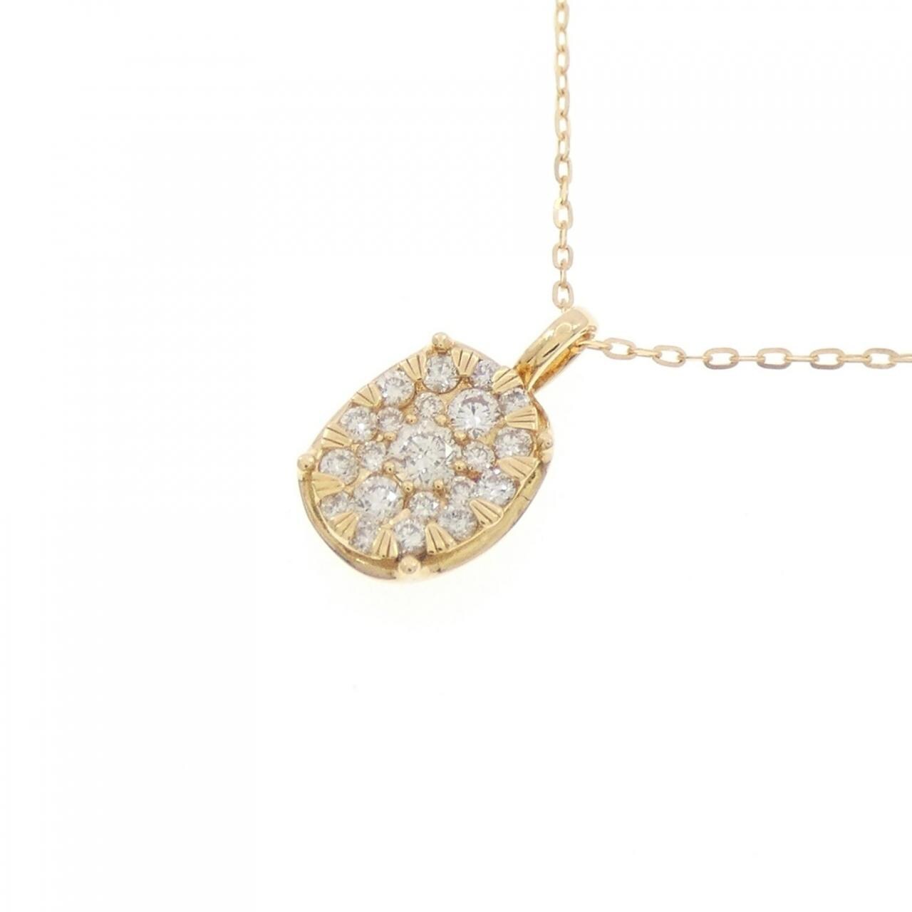 K18YG パヴェ ダイヤモンド ネックレス 0.14CT