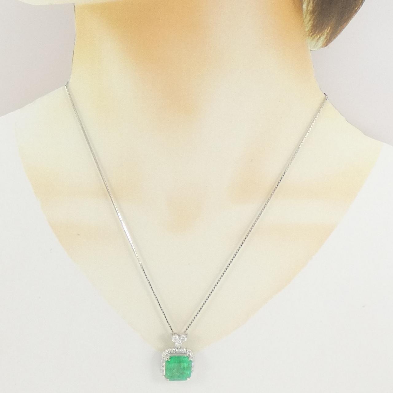 PT900/PT850 エメラルド ネックレス 8.04CT コロンビア産
