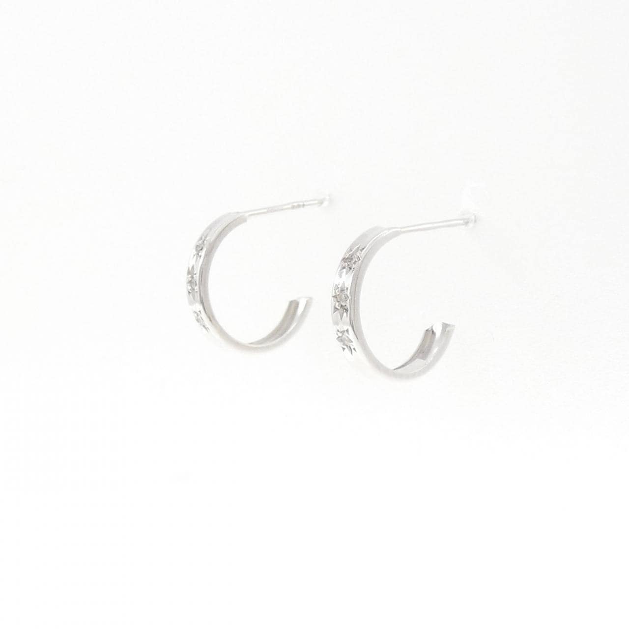 K18WG ダイヤモンド ピアス 0.02CT