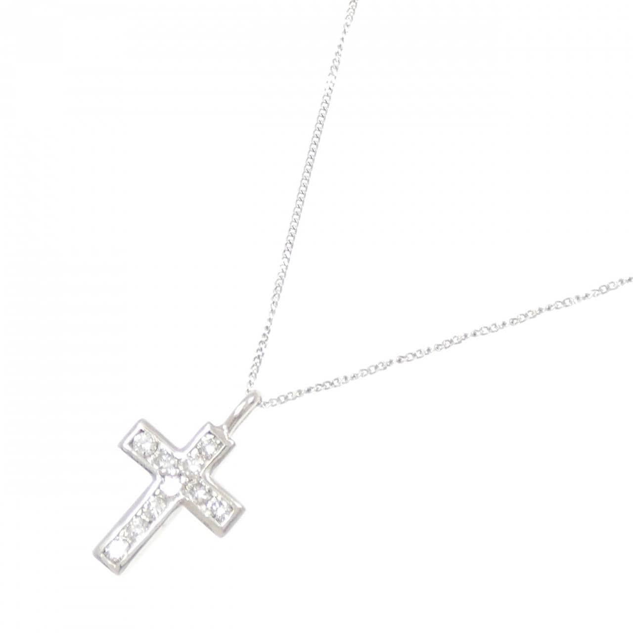 PT900/PT850 クロス ダイヤモンド ネックレス 0.20CT