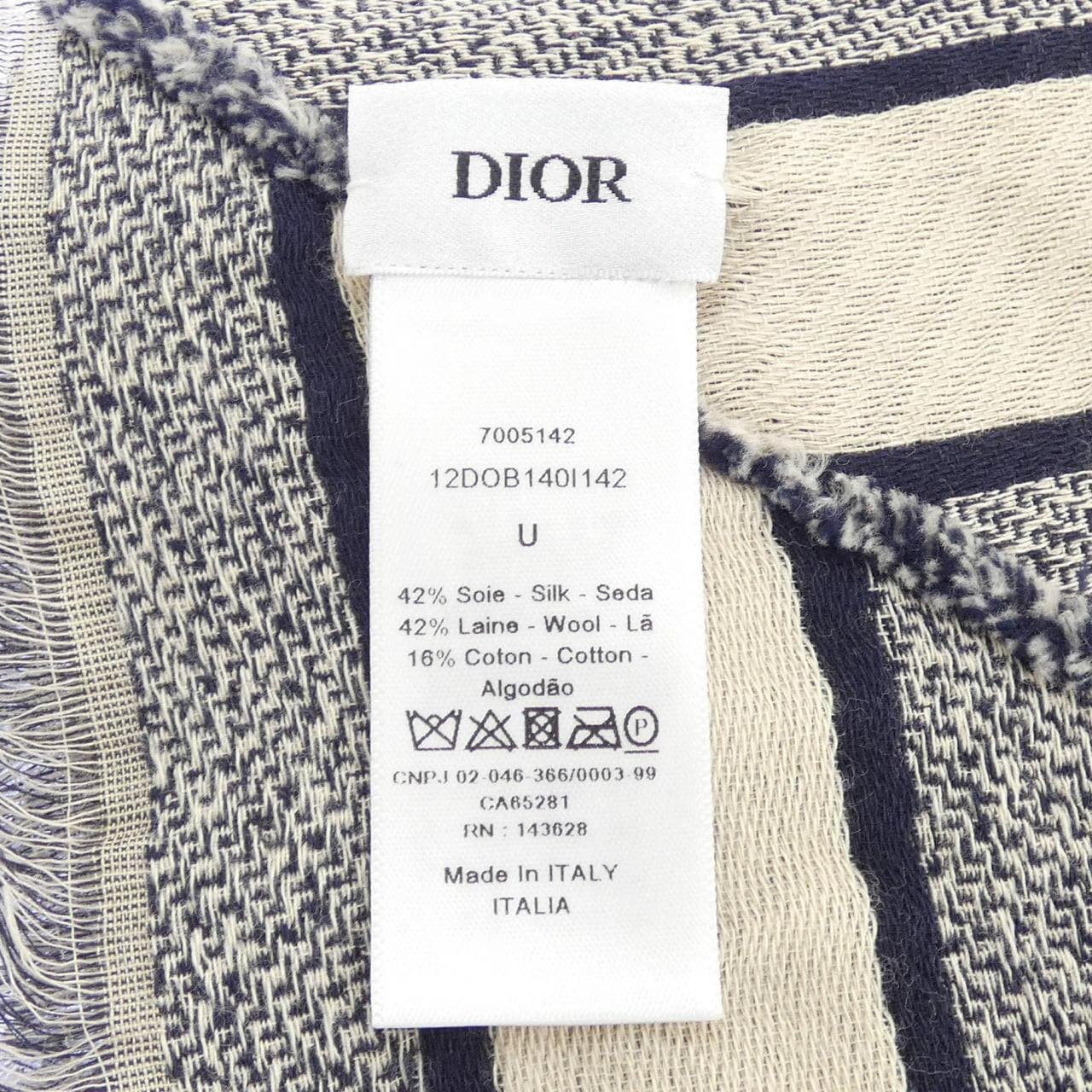 クリスチャンディオール CHRISTIAN DIOR ディオールオブリーク 12DOB140I142 ショール