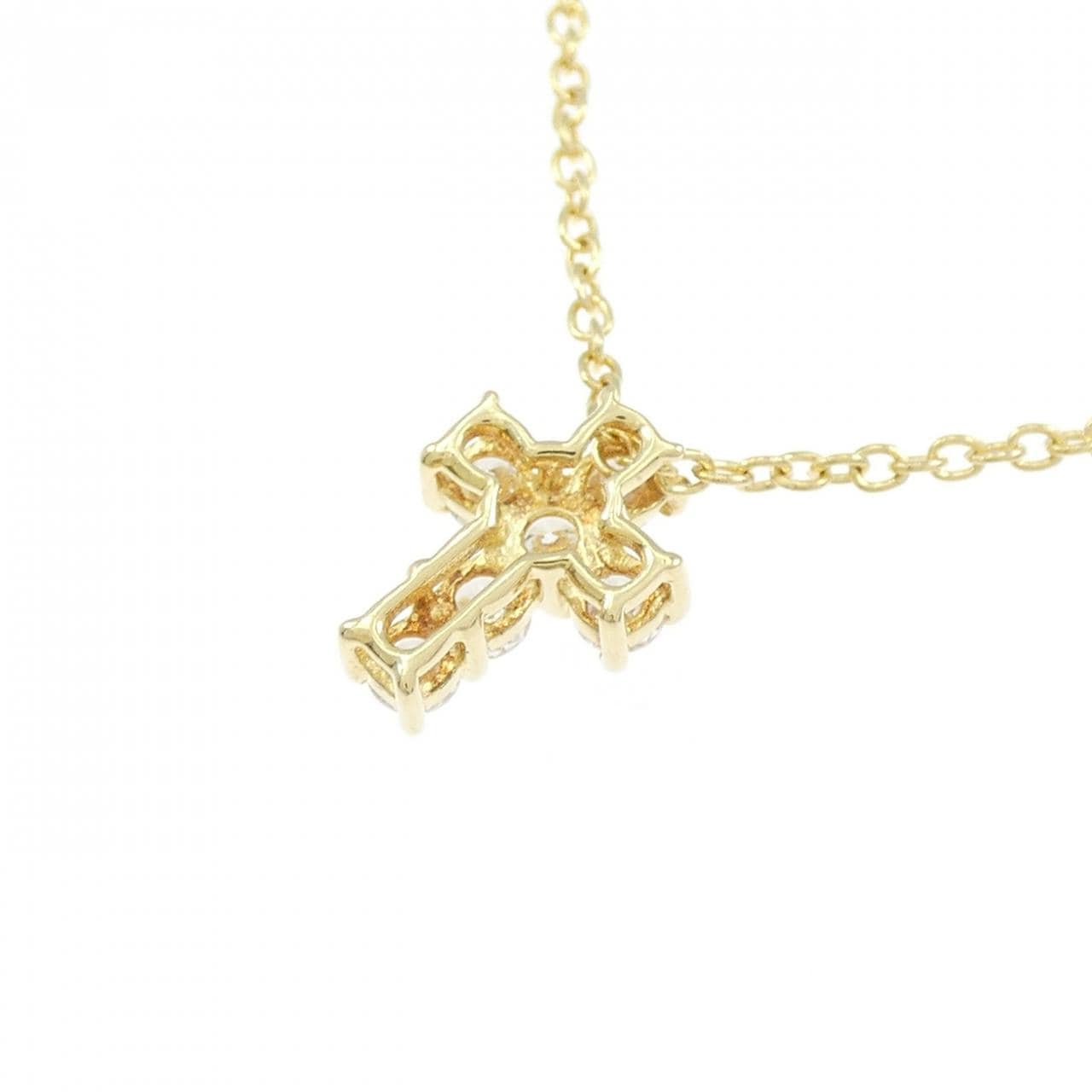 K18YG クロス ダイヤモンド ネックレス 0.32CT