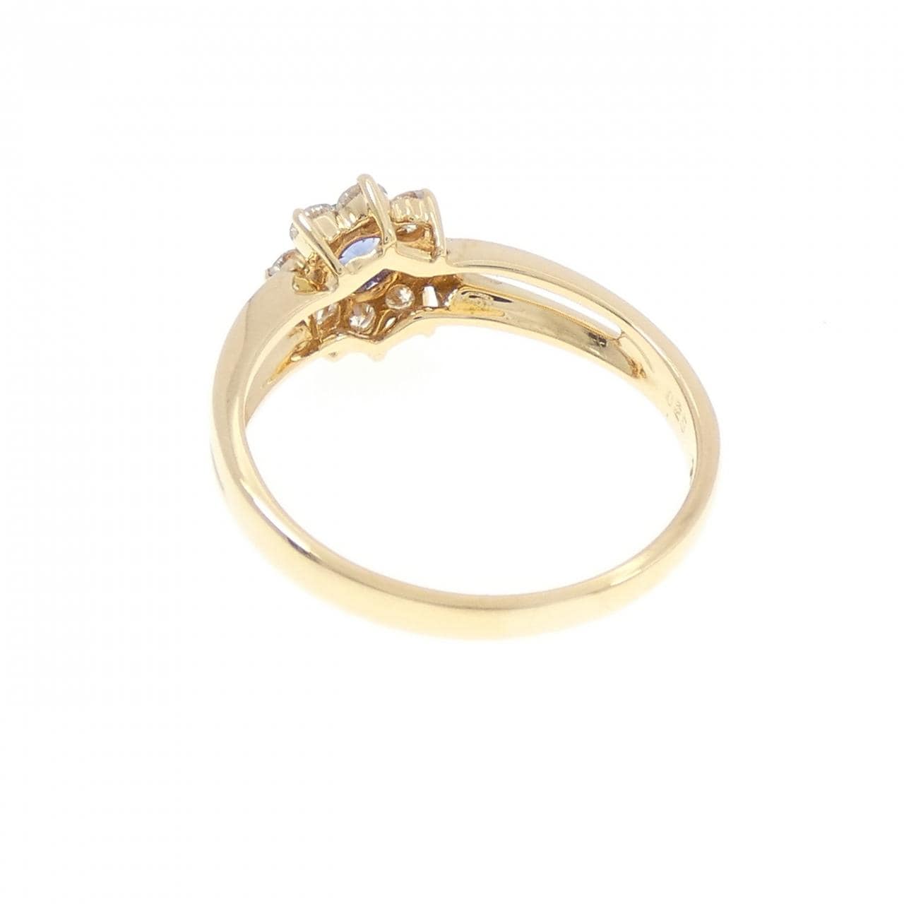 750YG フラワー サファイヤ リング 0.28CT