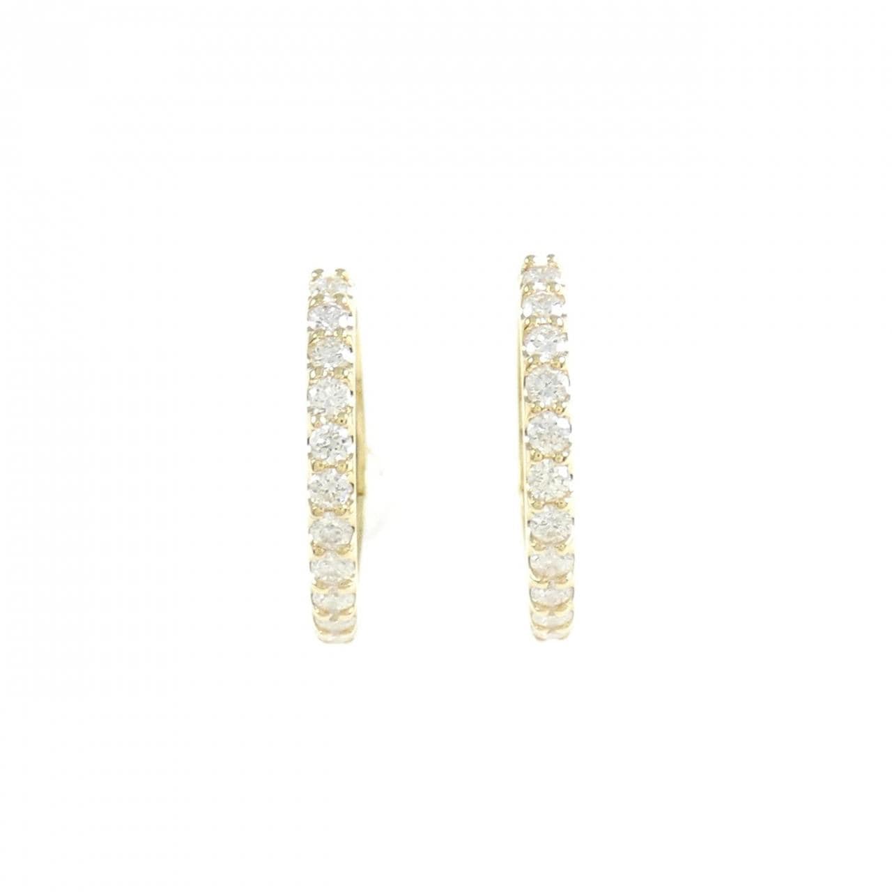 【新品】K18YG ダイヤモンド フープ ピアス 0.40CT