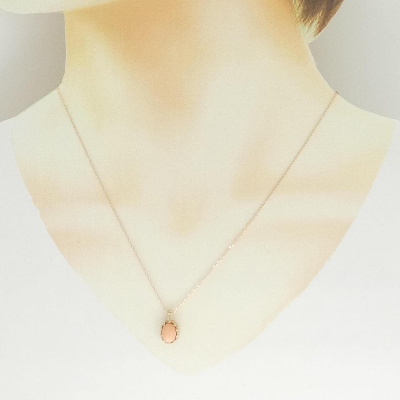 K18PG サンゴ ネックレス