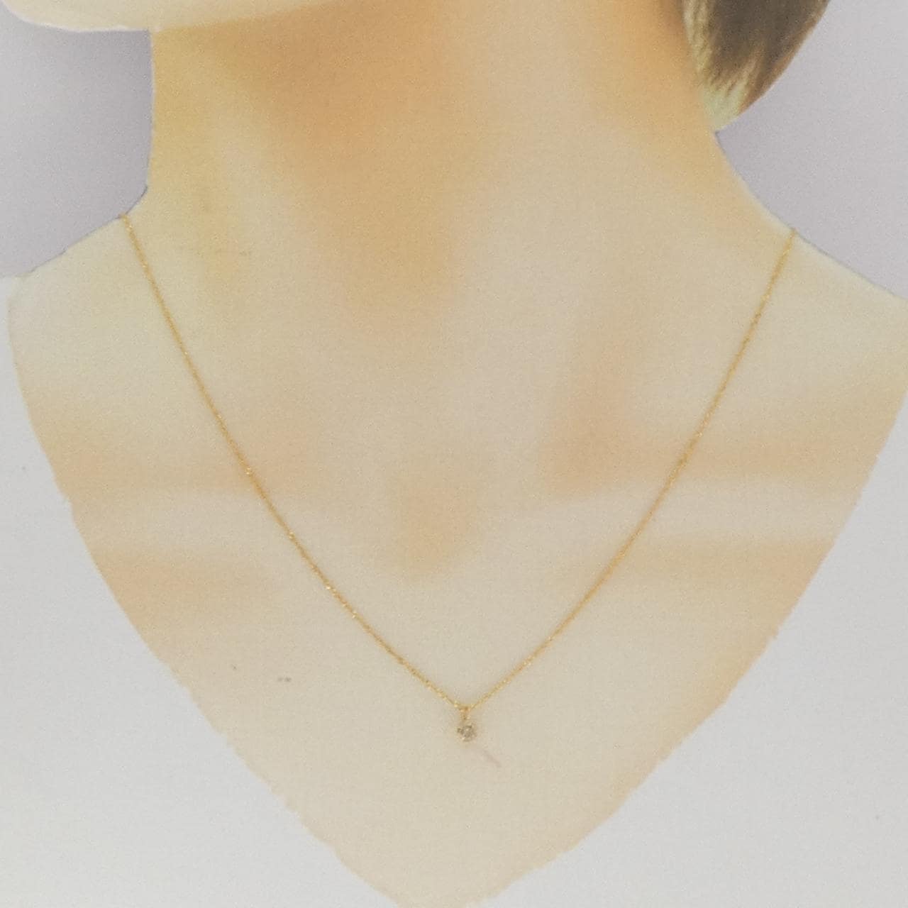 K18YG Solitaire Diamond Necklace 0.15CT