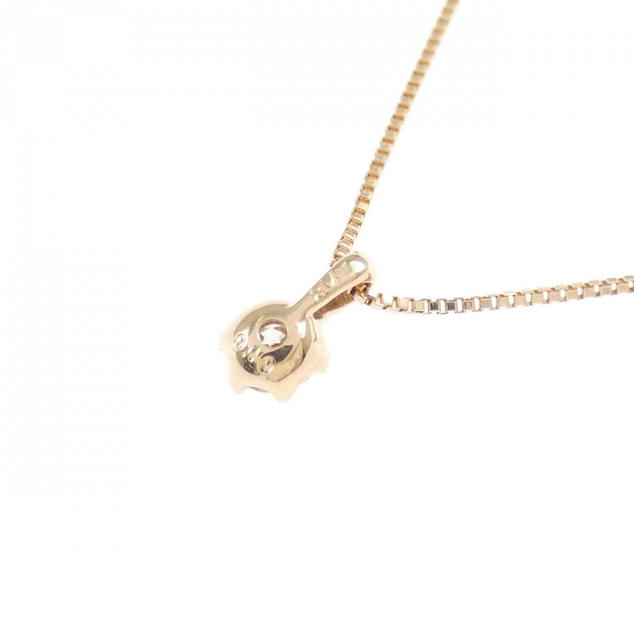 K18PG ソリティア ダイヤモンド ネックレス 0.10CT