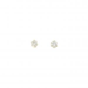 K18YG ソリティア ダイヤモンド ピアス 0.10CT