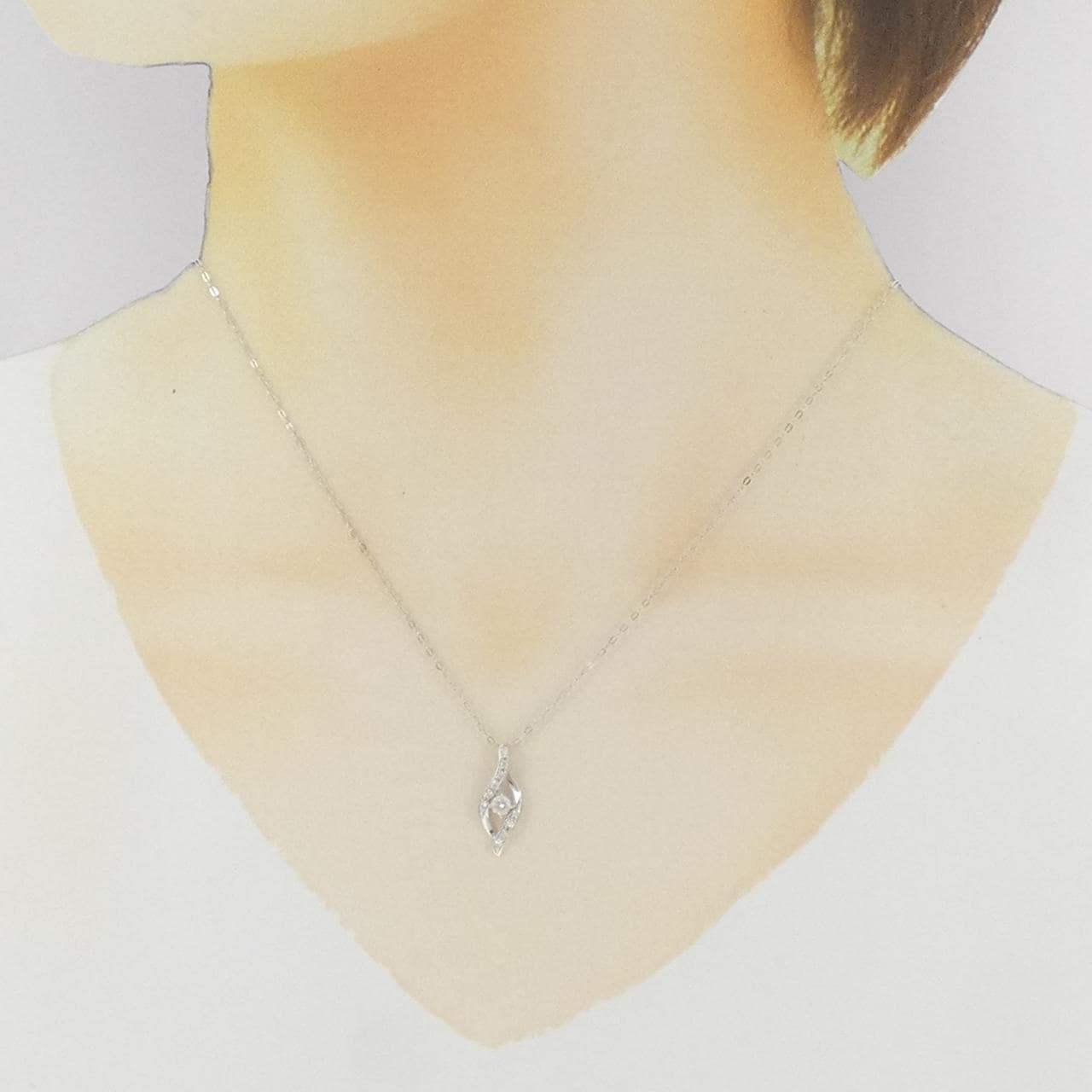 K18WG ダイヤモンド ネックレス 0.20CT