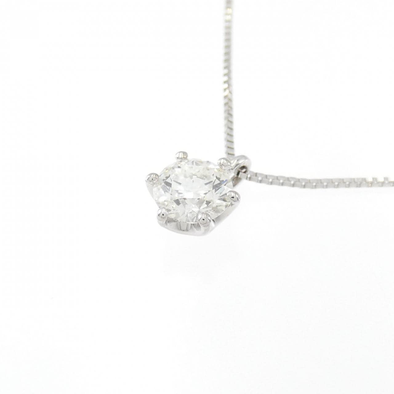 K18WG ソリティア ダイヤモンド ネックレス 0.327CT