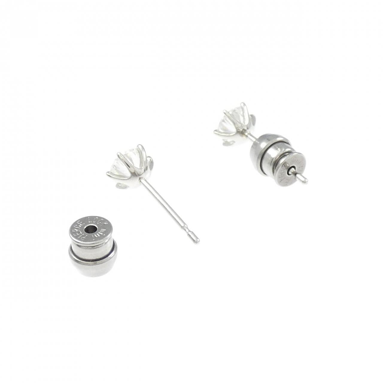 【リメイク】PT900/ST ダイヤモンド ピアス 0.342CT 0.366CT F VS1 EXT