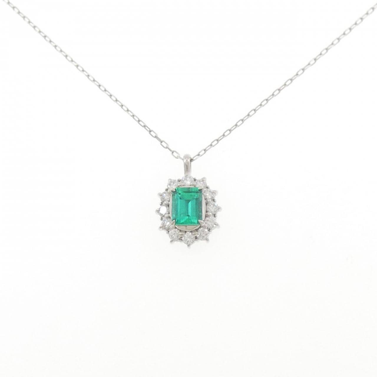 PT900/PT850 エメラルド ネックレス 0.73CT