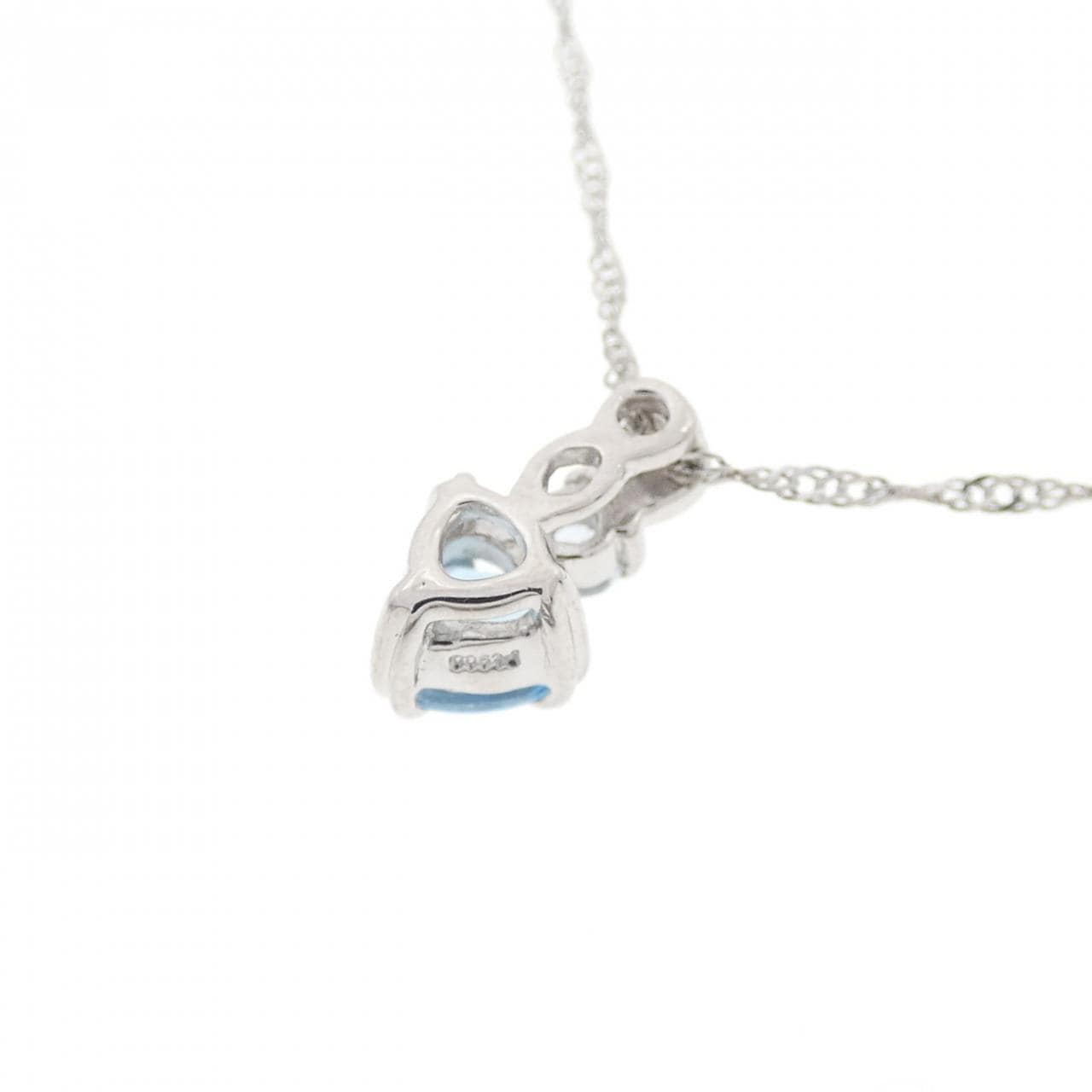 PT Heart Blue Topaz Necklace