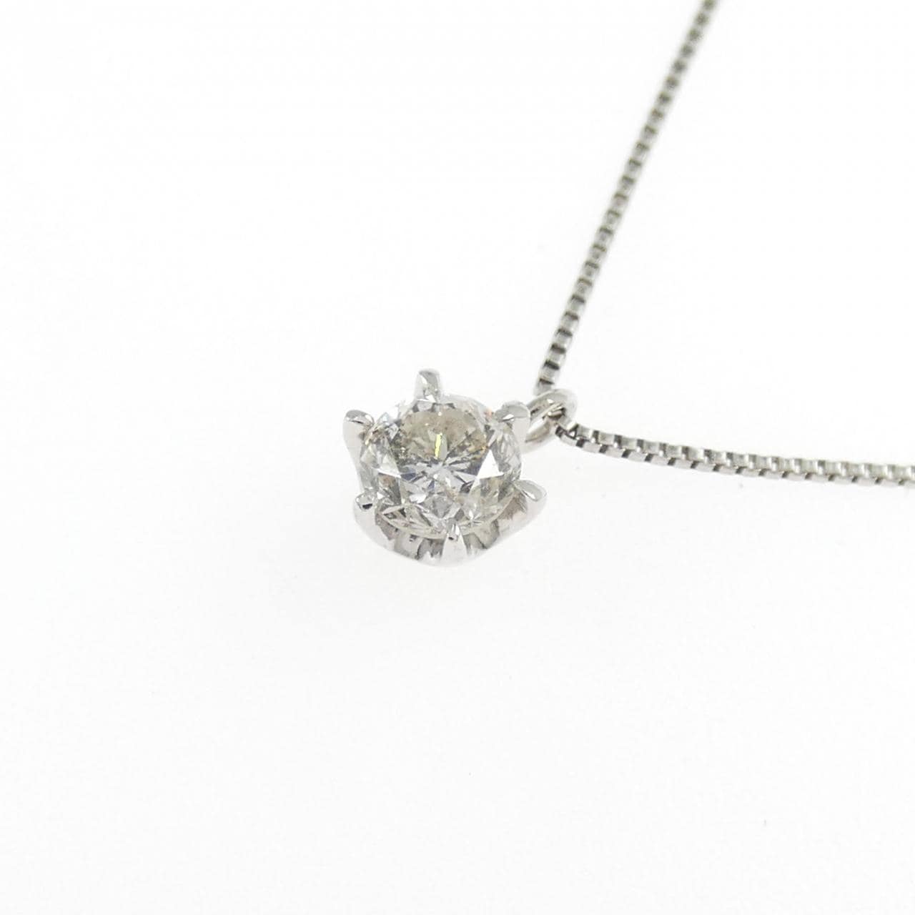 PT900/PT850 ソリティア ダイヤモンド ネックレス 0.20CT