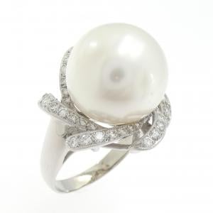 K18WG 白蝶パール リング 14.7mm
