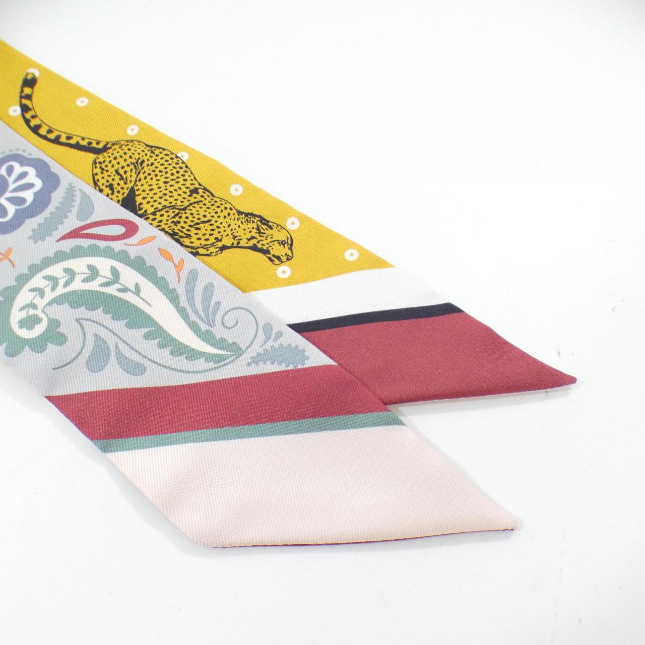 HERMES GUEPARDS BANDANA Twilly 064179S Scarf