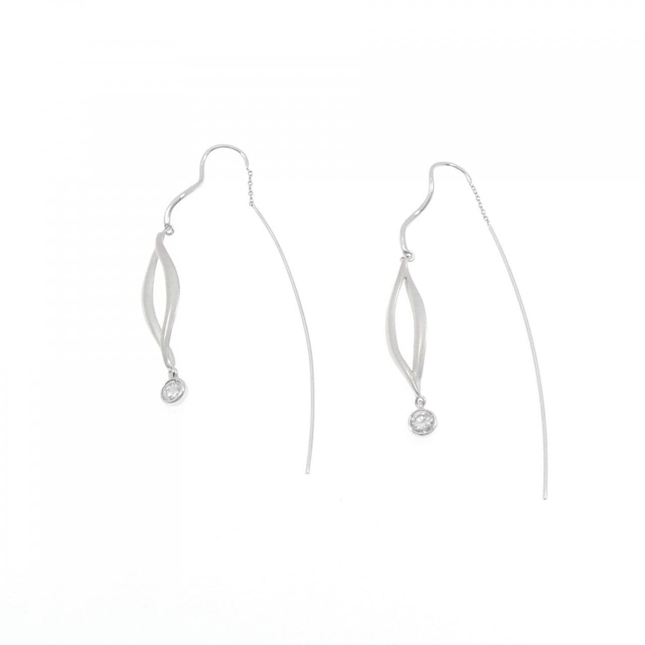 K18WG ダイヤモンド ピアス 0.411CT