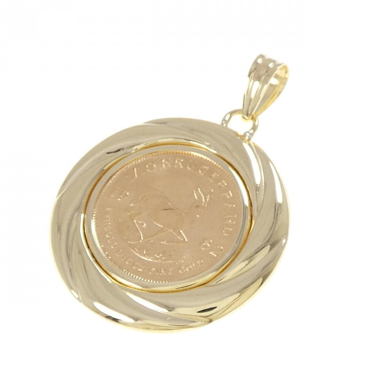 【リメイク】K18YG(枠) コイン ペンダント