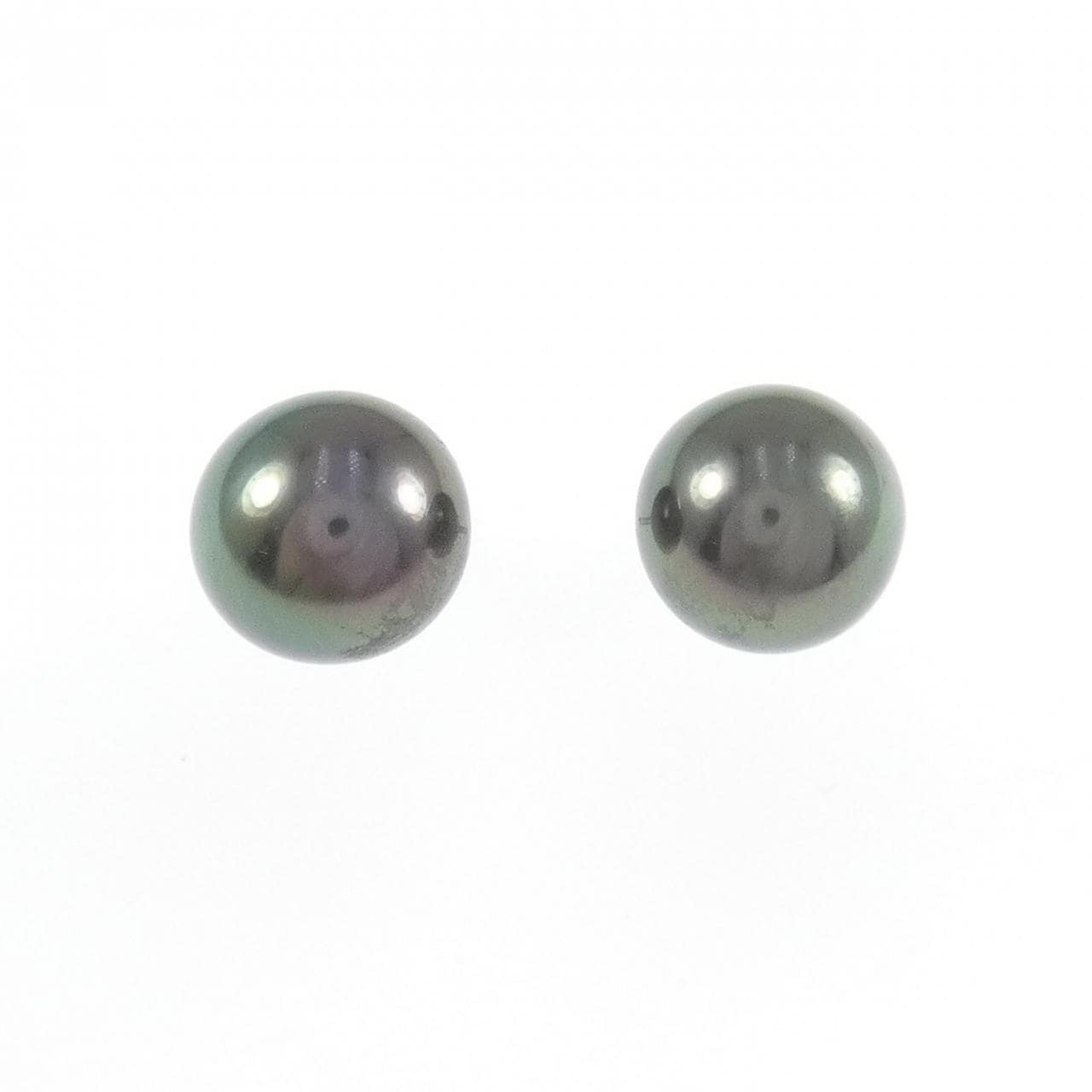 PT900 黒蝶パール ピアス 9.2mm