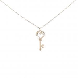 K10PG キー×ハート ダイヤモンド ネックレス