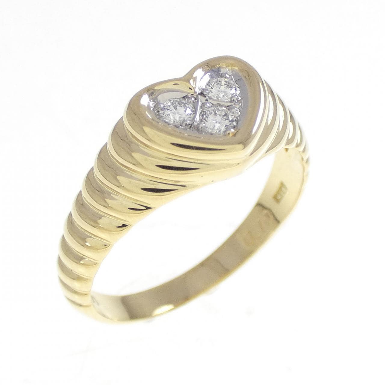 K18YG/PT900 心形钻石戒指 0.10CT