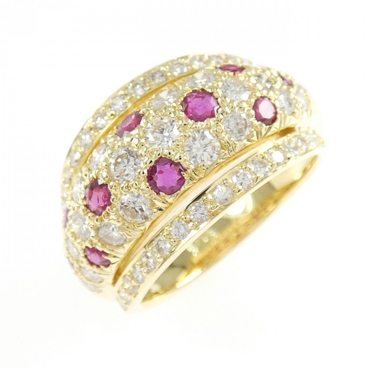 K18YG ルビー リング 0.58CT