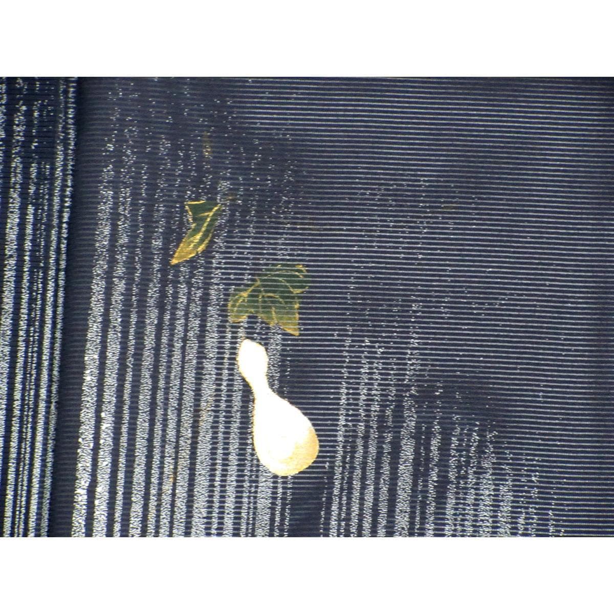 単衣　駒絽訪問着　友禅銀彩加工