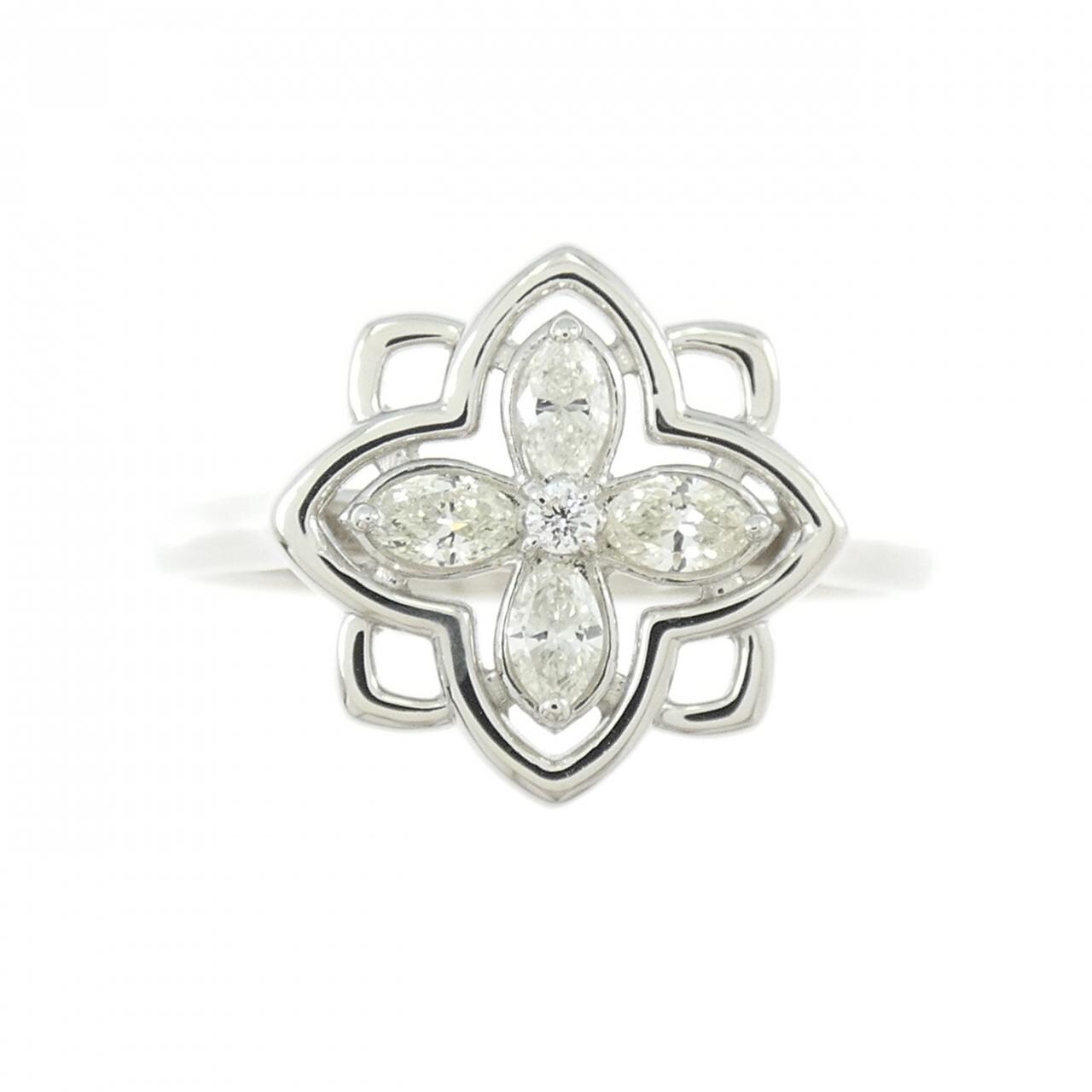 【新品】PT900 フラワー ダイヤモンド リング 0.20CT