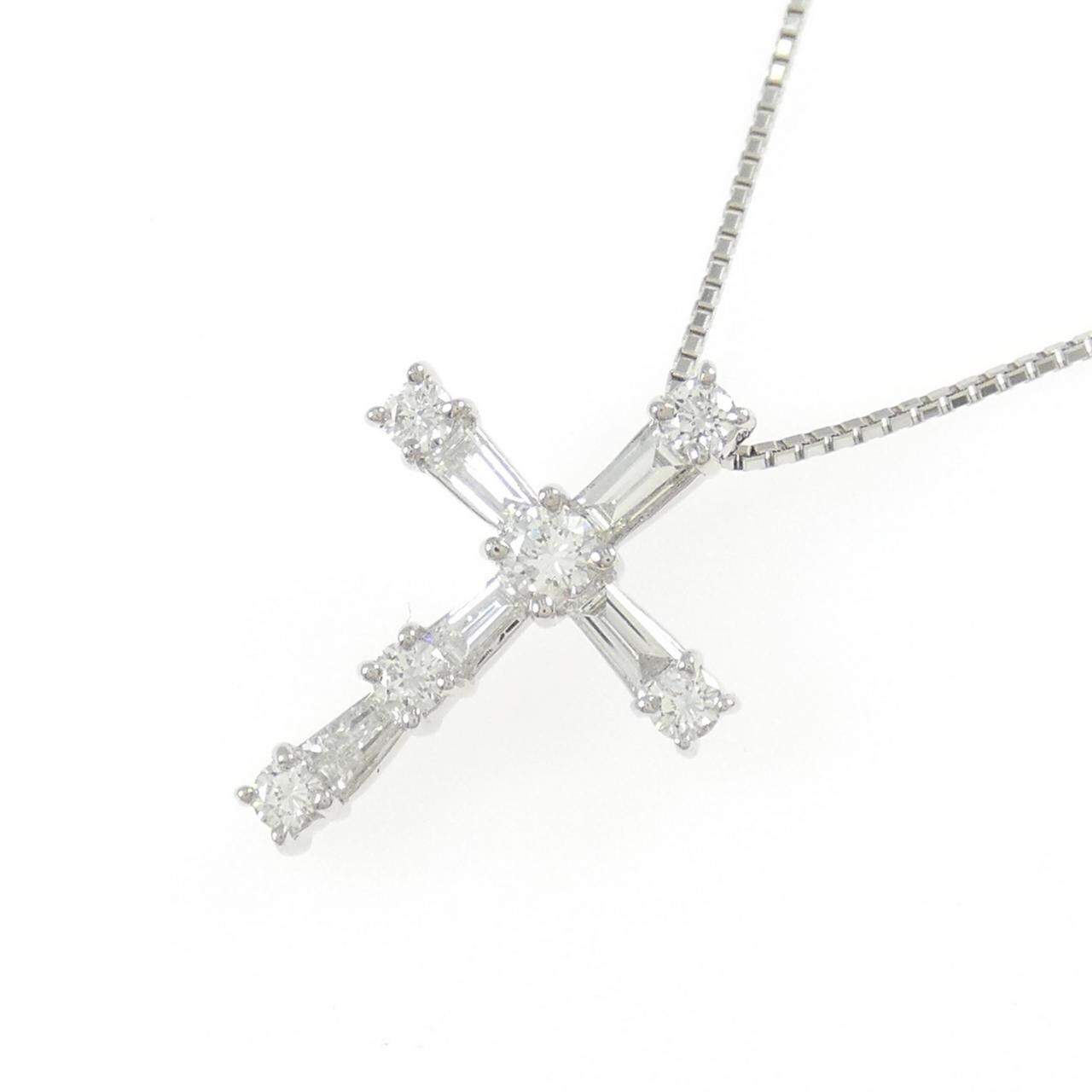 PT900/PT850 クロス ダイヤモンド ネックレス 0.58CT