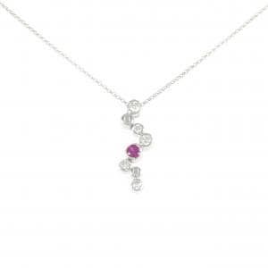 K18WG ルビー ネックレス 0.15CT