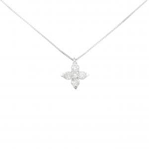 PT900/PT850 フラワー ダイヤモンド ネックレス 0.30CT
