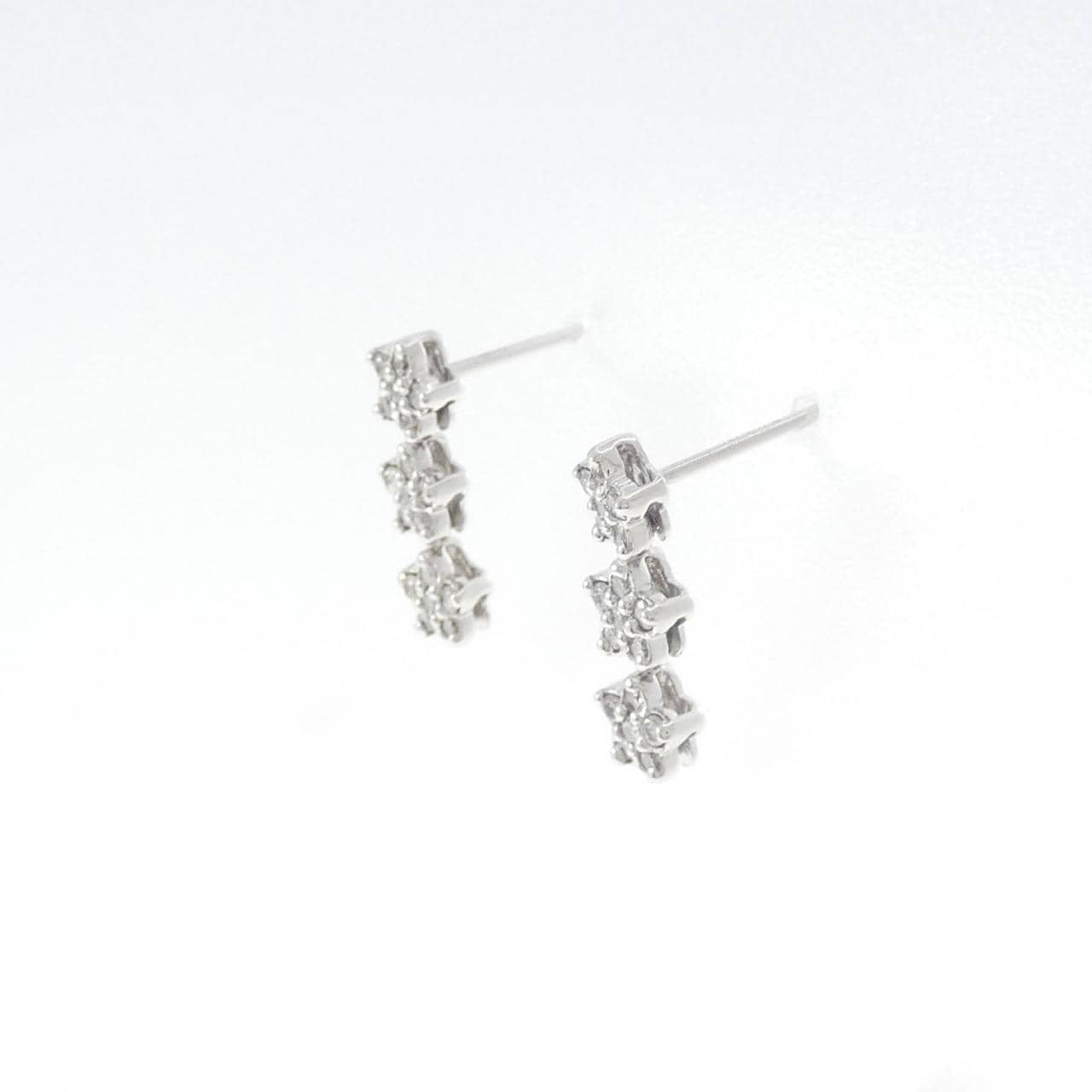 K14WG/K18WG スター ダイヤモンド ピアス 0.30CT