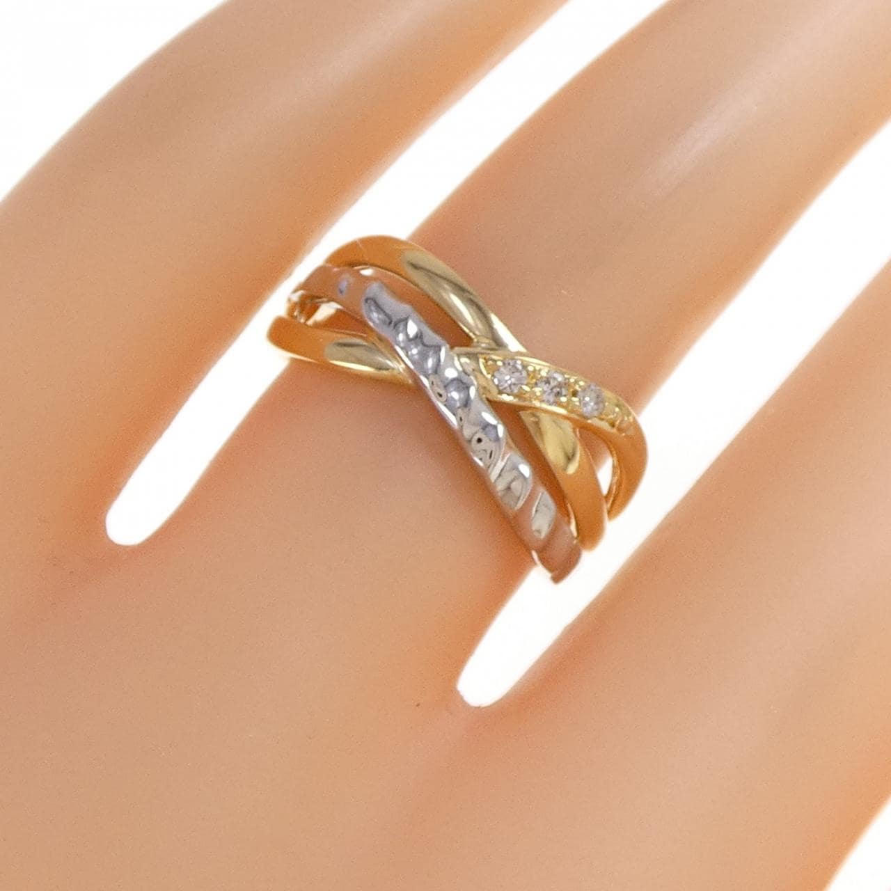 K18YG/PT900 ダイヤモンド リング 0.05CT