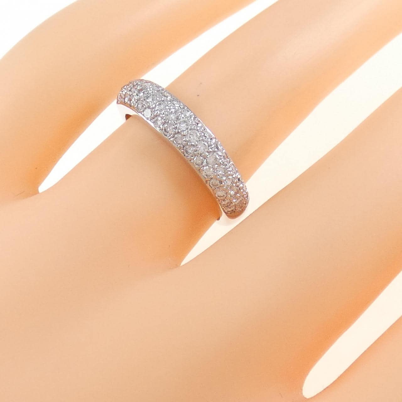 K18WG パヴェ ダイヤモンド リング 0.49CT