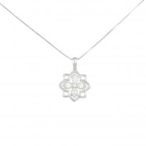 【新品】PT900/PT850 フラワー ダイヤモンド ネックレス 0.18CT