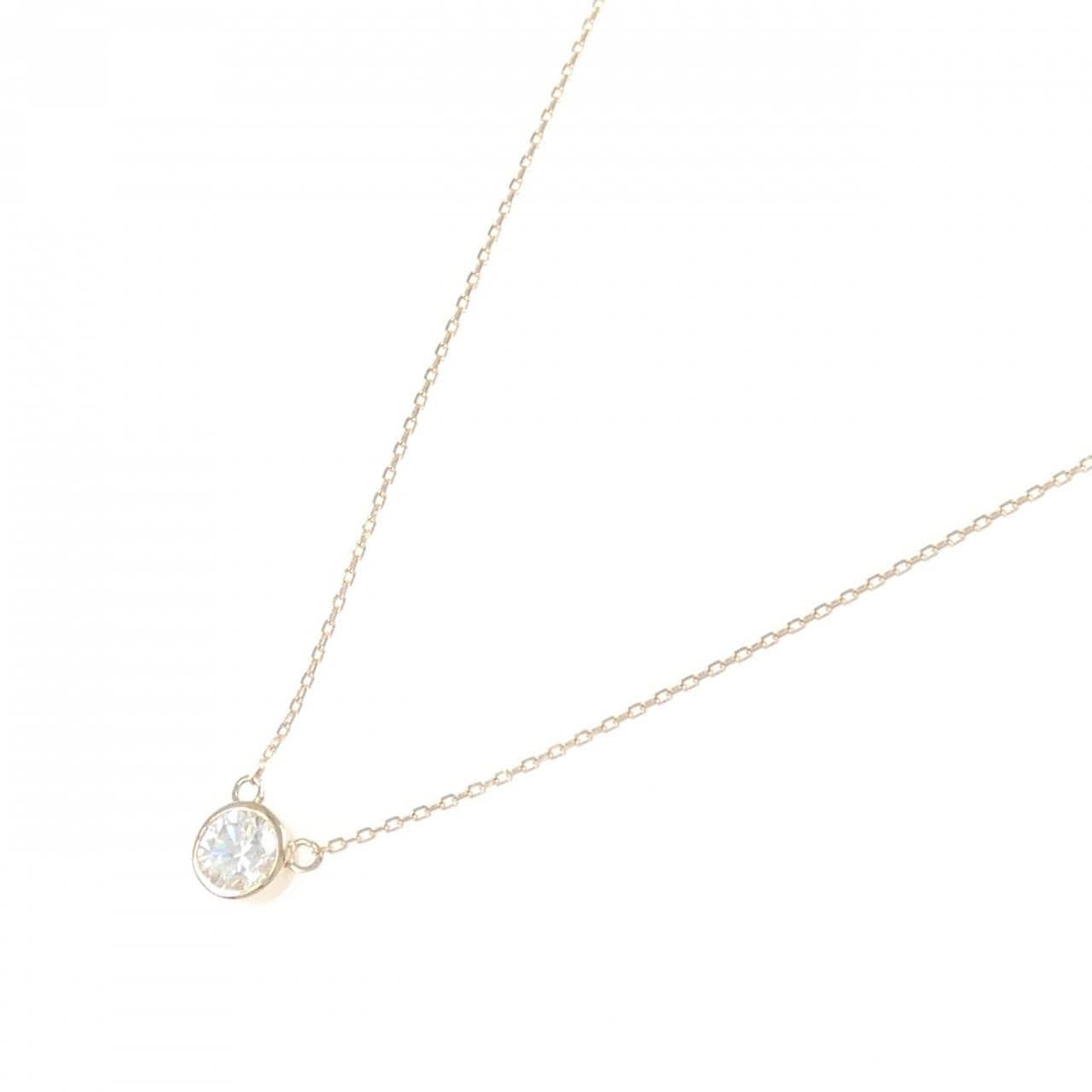 K18PG ソリティア ダイヤモンド ネックレス 0.30CT