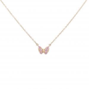 K10PG バタフライ サファイヤ ネックレス 0.03CT