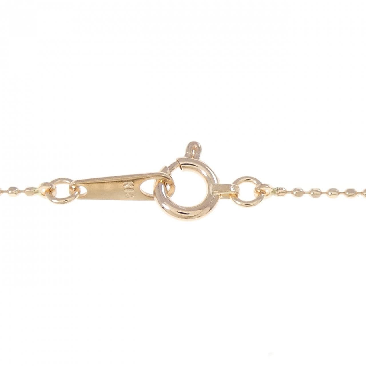 K14PG スリーストーン ダイヤモンド ネックレス 0.50CT