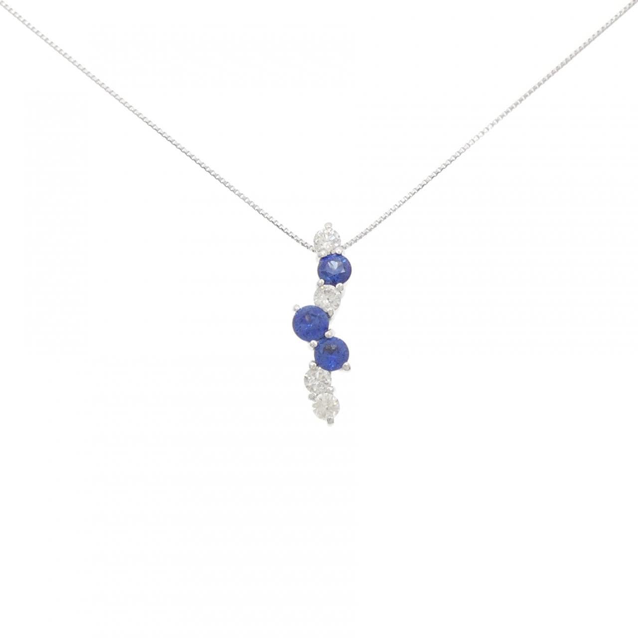 K18WG サファイヤ ネックレス 0.62CT