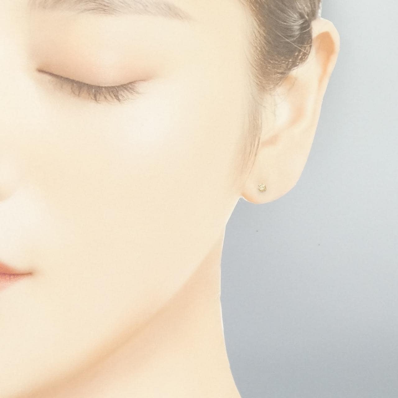 K18YG ソリティア ダイヤモンド ピアス 0.10CT