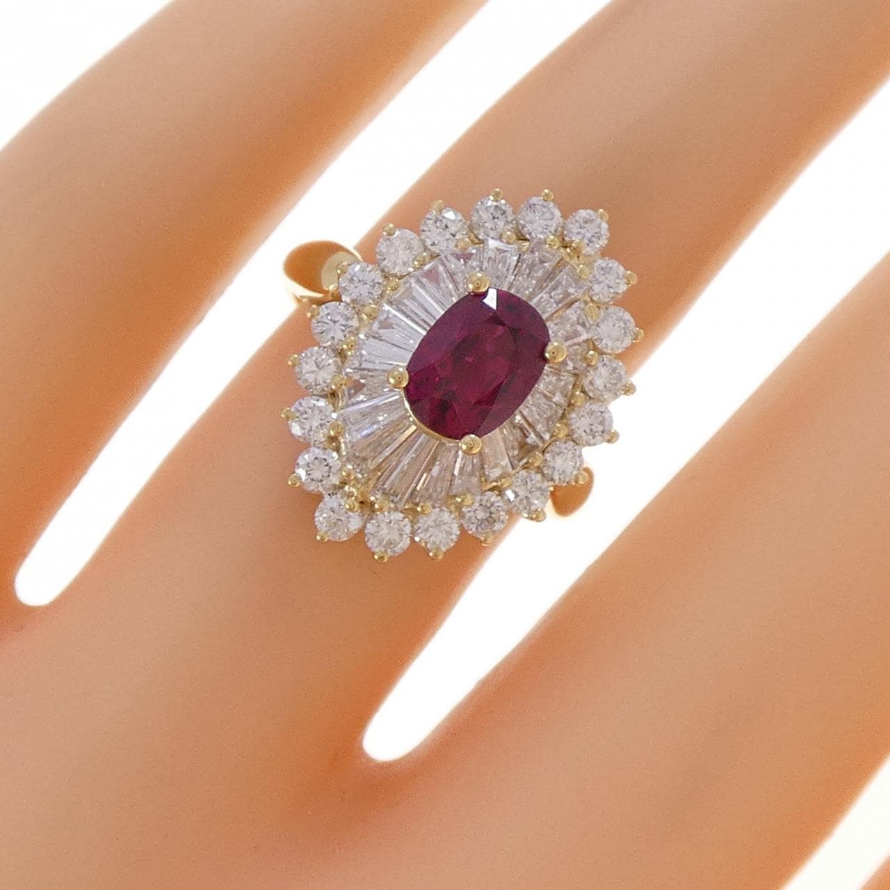 K18YG ルビー リング 1.06CT タイ産