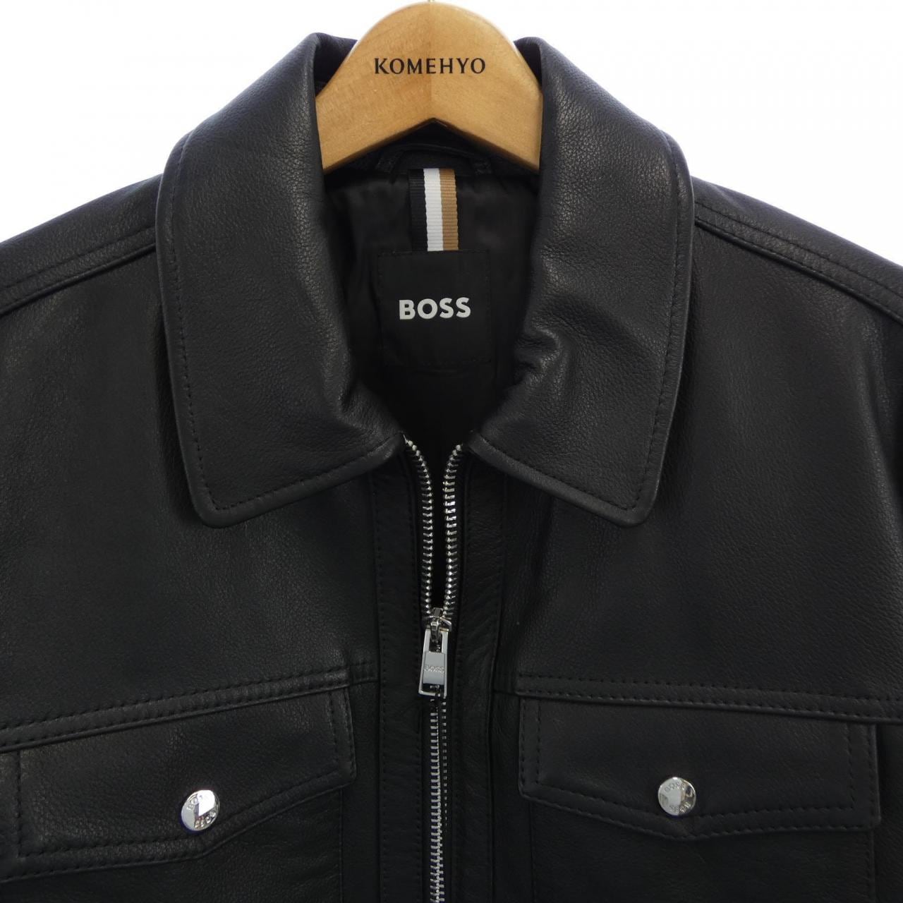 ボス BOSS レザーライダースジャケット