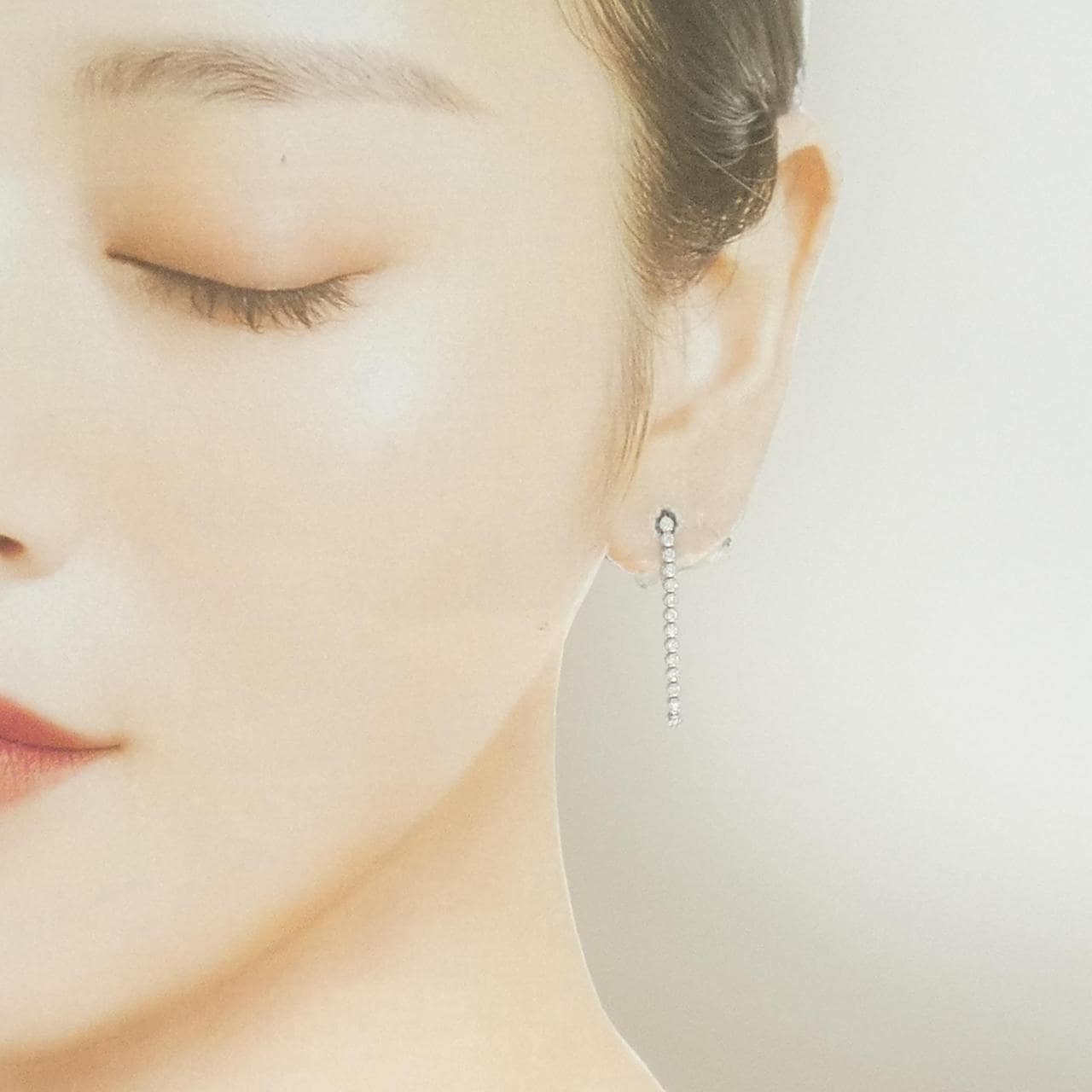 K18WG ダイヤモンド ピアス 0.34CT