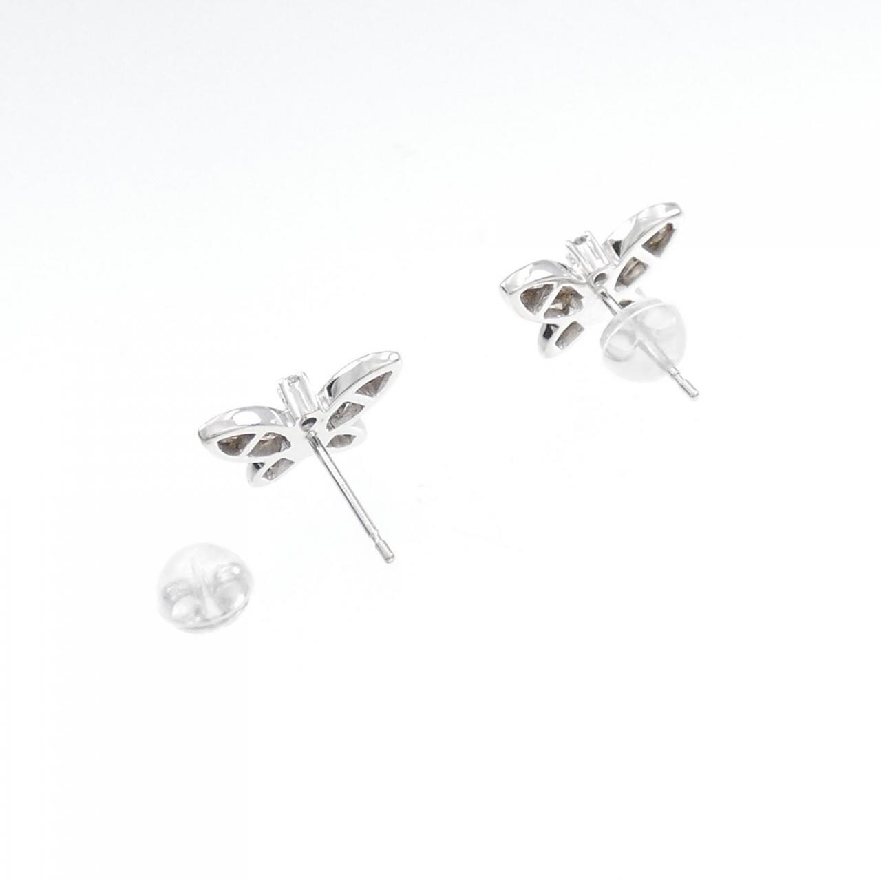 K18WG butterfly Diamond earrings